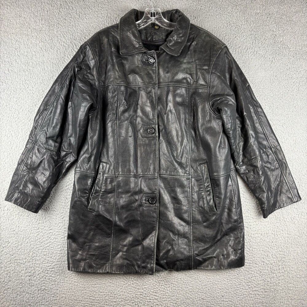 Vintage Komitor Leather Jacket Men’s Large 3 Button Lined Black